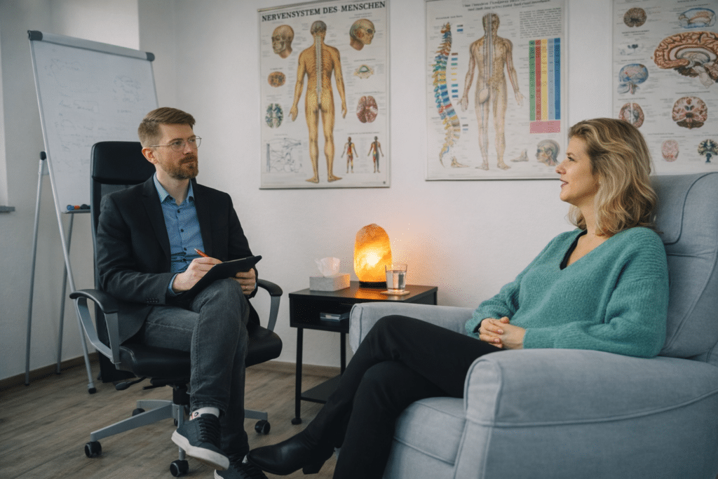 Hell gestaltete Praxis für Traumatherapie Mettmann in Wülfrath – Ein sicherer Ort für EMDR und psychotherapeutische Beratung.